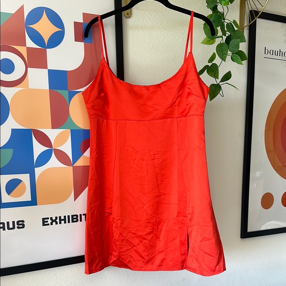 Elegant Red Slip Dress